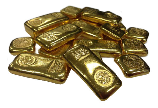 Software Edelmetallhandel - ein Haufen von Goldbarren