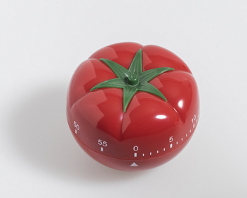 Küchenuhr in Form eines Paradeisers (= Tomate), italienisch = pomodoro.