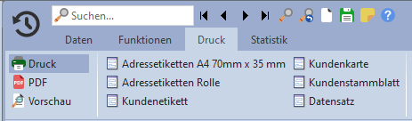 screenshot "Kunde Druck" - ERP-Software