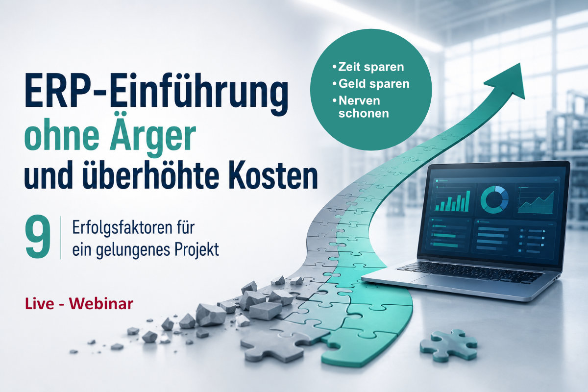 Einladung zum Webinar "ERP-Einführung ohne Ärger und überhöhte Kosten"